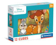 Clementoni - Puzzle Enfant 3-5ans - Disney Classic 12 Pièces - Jeu de société Enfant - Cube Supercolor, Fabriqué en Italie, 41196