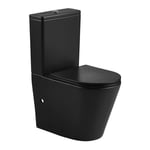 Aquore - Toilette wc à poser turin en céramique noir mat - Noir