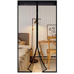 EXTSUD Moustiquaire de Porte Magnétique Fermeture Automatique Rideau Porte Anti Insectes Mouche Moustique avec Aimants sans Perçage (120x220cm) Noir