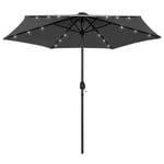 Parasol Avec Led Et Mât En Aluminium 270 Cm Anthracite Helloshop26 02_0008074