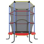 Ultrasport Trampoline d'intérieur Jumper 140 cm, Trampoline de Jeu et de Fitness pour Enfants à Partir de 3 Ans, Sécurisé par un Filet et des Bords Rembourrés, Trampoline pour La Chambre, Rouge/bleu