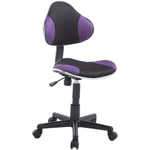 Décoshop26 - Chaise de bureau sur roulettes pour enfants hauteur réglable en microfibre violet et plastique 100002354