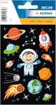 HERMA 15230 Animal Stickers, The Little Astronaut (33 Stickers, Paper, Matte) Self-Adhesive, Permanent Adhesive Motif Labels for Girls and Boys, Colourful