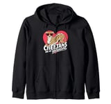 Cheetahs Are My Valentine Cute Cheetah Valentines Day Zip Hoodie