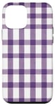 iPhone 12 mini Purple White Checkered Plaid Flannel Gingham Pattern Checker Case