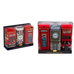 Heritage Tea Selection Triple Tea Tins 28 Teabag Gift Pack Union Jack & English Icons 3x Tea Tin Gift Pack with 42 Traditional Teabags - Big Ben, London Bus and Phone Box, UK Souvenir