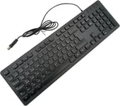 Clavier AZERTY Français Arabe,Câble USB de 1,45 m,Résistant aux Éclaboussures,Touches Silencieuses,Clavier Filaire pour Bureau École,Noir