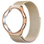 Case+ Rem för Samsung Galaxy Watch 5/4/4 Classic 44 mm 40 mm 46 42 mm Inga luckor Metallarmband Milanese Loop Galaxy Watch 5 Pro Band Vintage-gold Galaxy Watch6 44mm