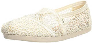 TOMS Womens Moroccan Corchet Alpargata Loafer Flat, Off-white, 7 UK