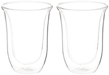 Delonghi 5513214611 Latte Macchiato Thermo Glasses,Transparent, 2 Count (Pack of 1)