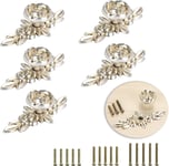 Lot de 5 boutons de tiroir décoratifs en forme de rose pour placard, armoire, commode avec assiette, boutons décoratifs pour meubles de maison (100 mm, argent antique)