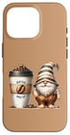 Coque pour iPhone 16 Pro Coffee Gnome And Extra Large Coffee Cup To Go For Barista