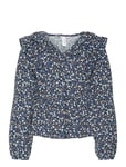 Vero Moda Girl Vmfia Ls V-Neck Crop Top Wvn Girl Blå