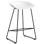 AAS 38 2.0 Bar Stool 65 cm, Stainless Steel Black / White