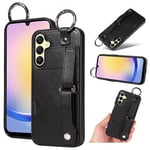 samsung Samsung Galaxy A25 5G Hand Strap PU Card Case Black