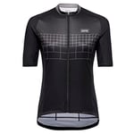 GORE WEAR Women's Breathable Cycling Jersey, Grid Fade 2.0, Fast Moisture Wicking, With Pockets, Short Sleeve Cycling Shirt, Black/Lab Gray, 40