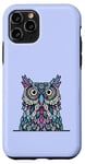 iPhone 11 Pro Owl in pink blue purple Ancient symbol of wisdom Case