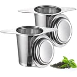 Sollbry 2PCS filtre a the avec Poignées & Couvercle, infuseur à thé, filtre the pour tasse, passoire à thé, thé infuseur, infuseur thé tasse, pour