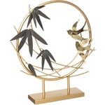 Atmosphera Créateur D'intérieur - Objet déco oiseau métal doré H36cm