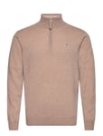 Superfine Lambswool Half Zip Tops Knitwear Half Zip Jumpers Beige GANT