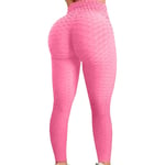 Push Up Leggings Sport Kvinnor Fitness Yogabyxor med hög midja Pink M