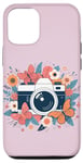 Coque pour iPhone 15 Pro Appareil photo floral mignon photographe amateur de photographie