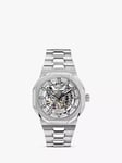 Rotary GB05495/06 Men's Regent Automatic Skeleton Dial Bracelet Strap Watch, Silver