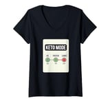 Womens Keto Mode Fat Protein Carbs Low Carb Diet V-Neck T-Shirt