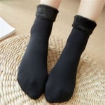 Winter Warm Thicken Thermal Socks Seamless Sock Plus Velvet Flo Black