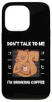 Coque pour iPhone 13 Pro Squirrel Don't Talk To Me I'm Drinking Coffee Style japonais