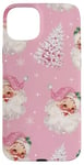 iPhone 15 Plus Pink Christmas Santa Claus & Xmas Tree Pink Holiday Case