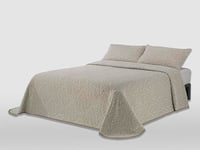 MANTAS MORA - Couvre-lit Jacquard Coton recyclé combiné Toucher Naturel léger et Respirant Design N17, 235 x 270 cm, Beige