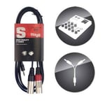 Stagg 2 Metre High Quality Audio Y Splitter Cable 3.5mm Mini Jack to Male XLR x2