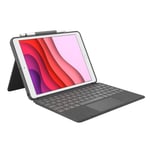 Bluetooth-tangentbord med tabletthållare Logitech iPad 2019 Grå Grafit Qwerty Spanska