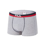 FILA Boxer Homme Coton, Calecon Homme, Naturel, Respirant, Gris, 2XL