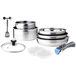 AM0025 : Batterie de Cuisine 10 Pièces Arthur Martin Poêles et Casseroles en Inox avec Accessoires, Tous Feux Dont Induction Arthur Martin