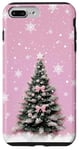 iPhone 7 Plus/8 Plus Pink Coquette Bow Christmas Tree Pastel Pink Girly Snowflake Case