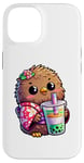 iPhone 14 Kiwi Bird Drinking Bubble Tea Japanese Kimono Case