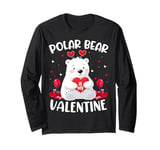 Polar Bear Is My Valentine Hearts Polar Bear Valentines Day Long Sleeve T-Shirt