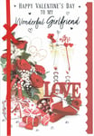 Girlfriend VALENTINE'S DAY CARD LARGE Valentines Floral Design Lovely Words