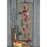 Permin Broderisett LinJulekalender Nisser med Kjelke 35x94cm