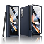 ZCDAYE Case for Samsung Galaxy Z Fold 5, Samsung Galaxy Z Fold 5 Phone Case with Pen Holder, Hinge Protection, Full-Body Protective Cover Case for Samsung Galaxy Z Fold 5, Blue