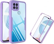 Coque Pour Realme C21y Realme C21-Y / Realme C25y, Protection D'écran Intégrée Étui De Protection Antichoc 360 Degré, Transparente Tpu Bumper Protection Pochette, Violet