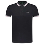 HUGO BOSS Men's Dark Blue Polo Shirt with Tipped Collar POLO T SHIRT