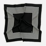 No. 2 Silk Scarf - Black & Cream