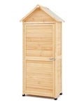 VEVOR Abri de Jardin, 710 x 455 x 1600 mm, Grand Abri de Rangement à Outils Extérieur en Bois de Cèdre, avec Étagères, Serrure, Toit en Pente Imperméable, Armoire de Stockage pour Patio, Cour, Pelouse