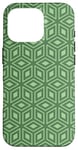 Coque pour iPhone 16 Pro GreenMint Cubes Hexagons Squares Geometric Layered Pattern