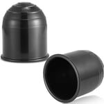 AGRISHOP 2X Cache Boule Attelage Plastique Φ50mm Noir Couvercle de Boule D'attelage