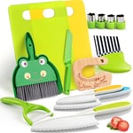 Kit Couteau sécurité de Cuisine pour Enfants - 14 Pièces Couteau Montessori Enfants pour couper et cuire des fruits ou légumes | Couteau Enfant qui ne Coupe pas, Couteaux enfants à partir de 2 ans