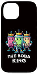 Coque pour iPhone 14 Boba King Illustration drôle Boba Tea Drinker